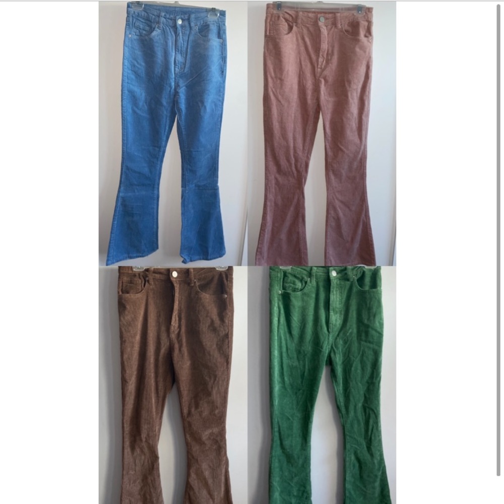 FLARED CORDUROY PANTS BUNDLE LOT OF FOUR 4
